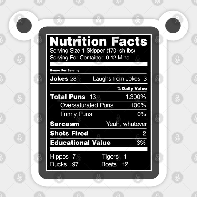 Skipper Nutrition Facts Sticker by The Skipper Store